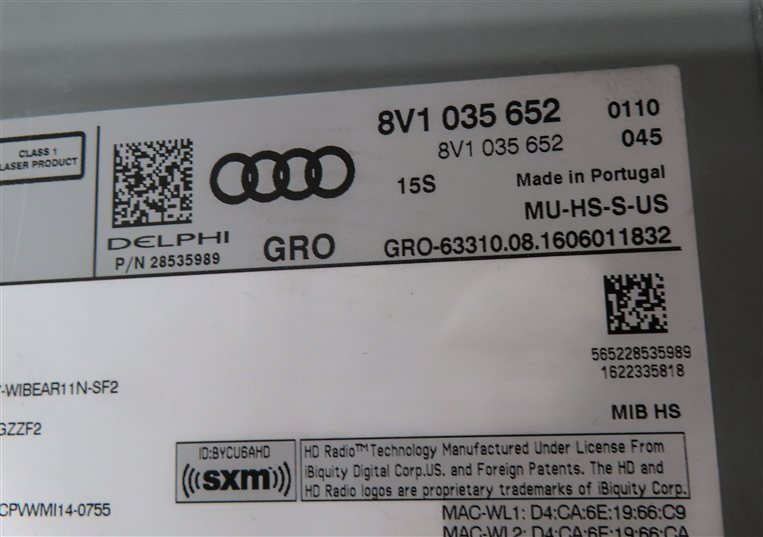 Thumbnail 8: 2017 AUDI A3 (8V) FRONT CENTER DASH RADIO CD MEDIA MMI HEAD PLAYER UNIT