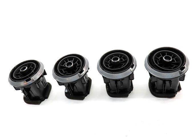 Thumbnail 2: 17 AUDI A3 (8V) FRONT LEFT CENTER RIGHT DASH HEAT AIR AC HVAC VENT SET/4 (Black)