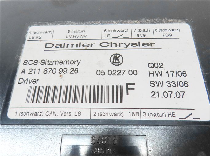 Thumbnail 4: 2008 MERCEDES GL450 (X164) FRONT LEFT DRIVER SEAT CONTROL MODULE