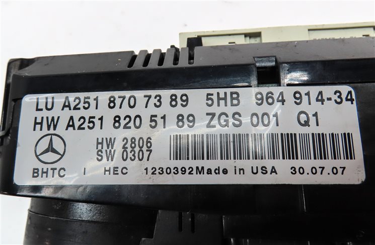 Thumbnail 6: 2007-2008 MERCEDES GL CLASS (X164) FRONT HEATER A/C TEMPERATURE CLIMATE CONTROL
