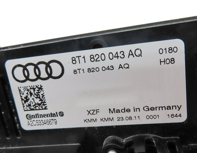 Thumbnail 6: 08-13 A4 S4 A5 S5 Q5 B8 8K 8T FRONT HEATER A/C TEMPERATURE CLIMATE CONTROL PANEL