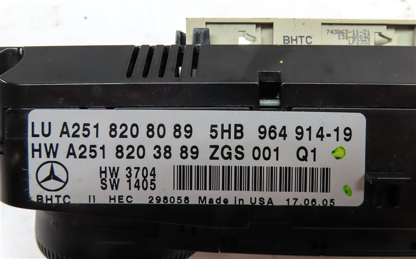 Thumbnail 7: 06-08 MERCEDES ML320 ML350 ML550 R320 R350 (W164 W251) FRONT TEMPERATURE CONTROL