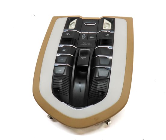Thumbnail 2: 12 PORSCHE CAYENNE (958) FRONT INTERIOR DOME LIGHT LAMP w/SUNROOF SWITCH (Beige)