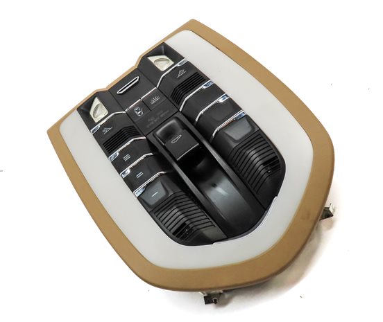 Thumbnail 3: 12 PORSCHE CAYENNE (958) FRONT INTERIOR DOME LIGHT LAMP w/SUNROOF SWITCH (Beige)