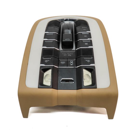 Thumbnail 4: 12 PORSCHE CAYENNE (958) FRONT INTERIOR DOME LIGHT LAMP w/SUNROOF SWITCH (Beige)