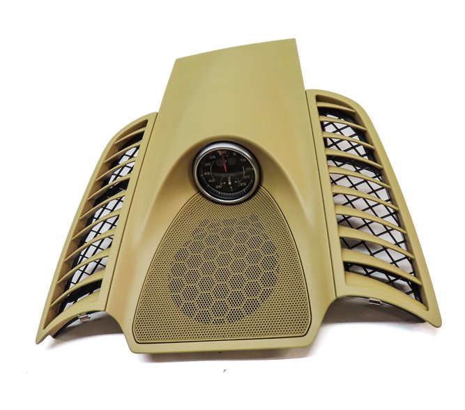 Thumbnail 2: 2012 PORSCHE CAYENNE (958) FRONT CENTER DASH SPEAKER GRILLE w/CLOCK (Beige)