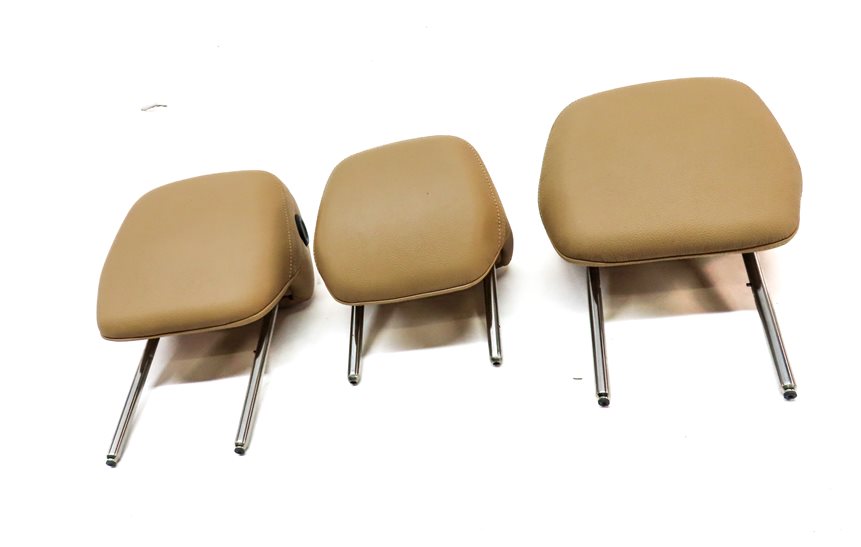 Thumbnail 2: 11-18 PORSCHE CAYENNE (958) REAR LEFT RIGHT & CENTER SEAT HEADREST SET/3 (Beige)
