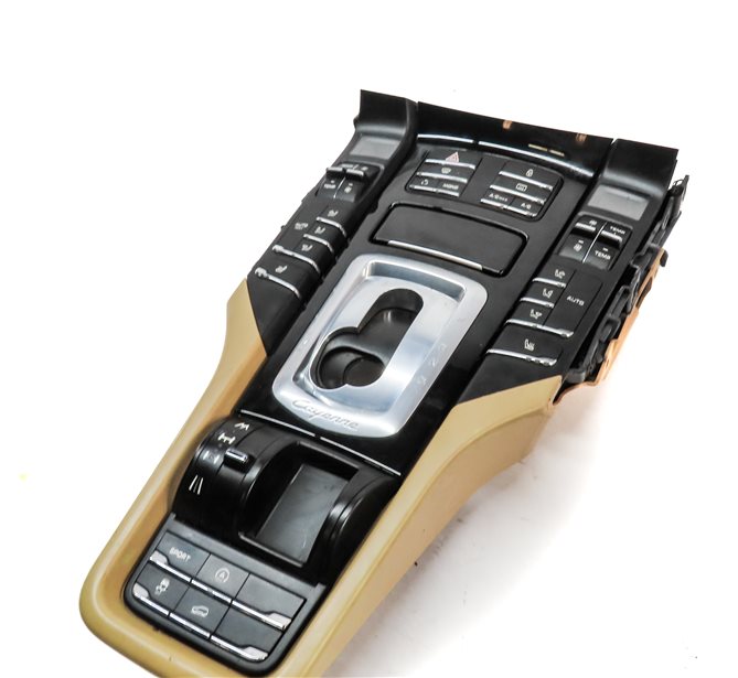 2012 PORSCHE CAYENNE (958) CENTER CONSOLE SHIFT TRIM MAIN CONTROL PANEL
