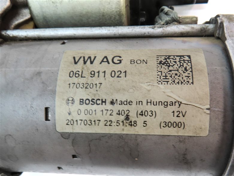 Thumbnail 7: 2017-2020 AUDI A4 A5 ALLROAD Q5 (B9 8W 8W6 80A) 2.0L TURBO ENGINE STARTER MOTOR