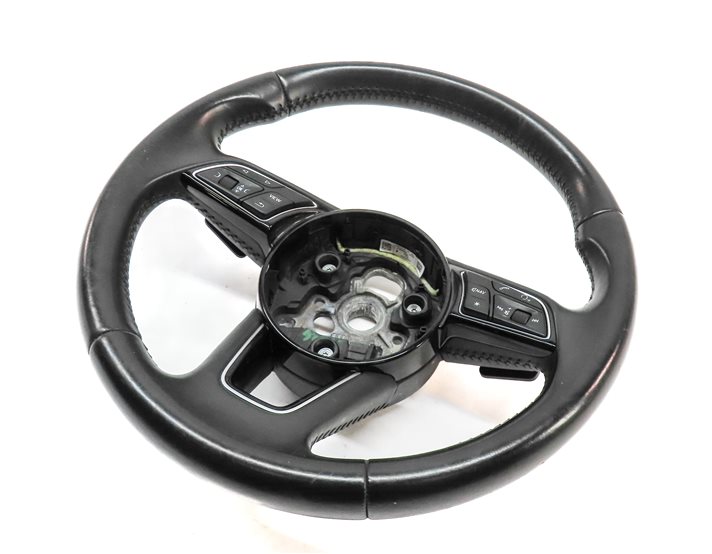 17-19 AUDI A4 A5 S4 (B9 8W F5) 3-SPOKE STEERING WHEEL w/ SHIFT PADDLES (Black)