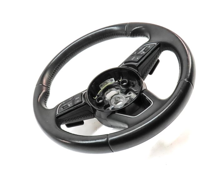 Thumbnail 3: 17-19 AUDI A4 A5 S4 (B9 8W F5) 3-SPOKE STEERING WHEEL w/ SHIFT PADDLES (Black)