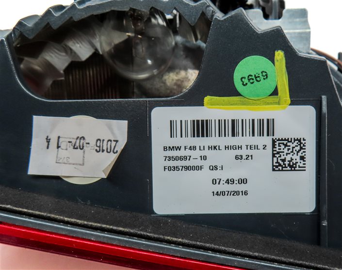 Thumbnail 6: 2016-2019 BMW X1 (F48) REAR LEFT INNER TAILLIGHT (FITS MODELS w/ LED HEADLIGHTS)