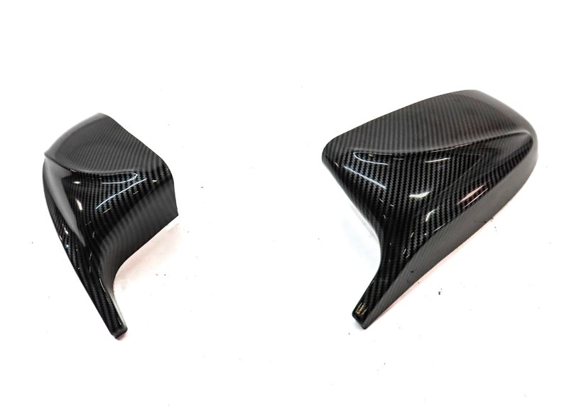 Thumbnail 2: 13 BMW X5 (E70) FRONT LEFT & RIGHT DOOR MIRROR CARBON FIBER LOOK COVER TRIM SET