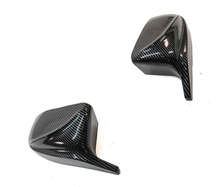 Thumbnail 3: 13 BMW X5 (E70) FRONT LEFT & RIGHT DOOR MIRROR CARBON FIBER LOOK COVER TRIM SET
