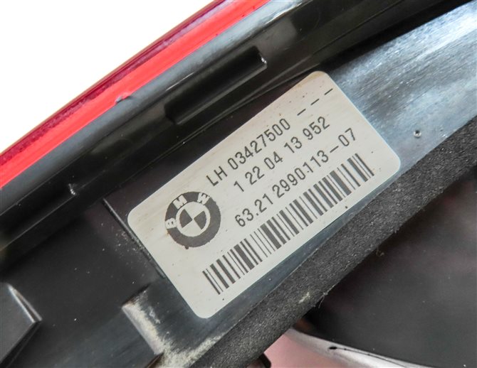 Thumbnail 6: 2012-2015 BMW X1 (E84) LEFT DRIVER REAR TRUNK INNER TAILLIGHT LIGHT LAMP