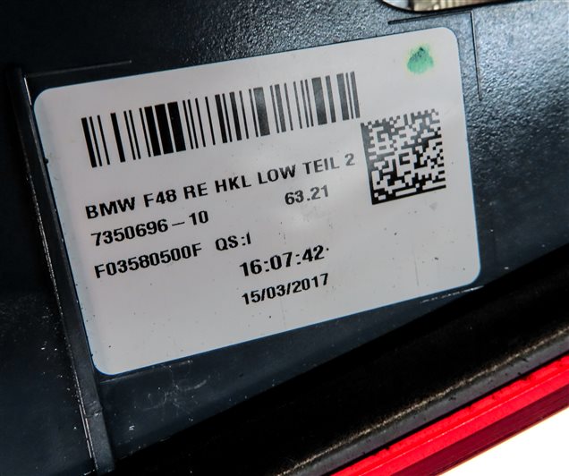 Thumbnail 6: 2016-2021 BMW X1 (F48) REAR RIGHT PASSENGER INNER TRUNK TAILLIGHT LIGHT LAMP