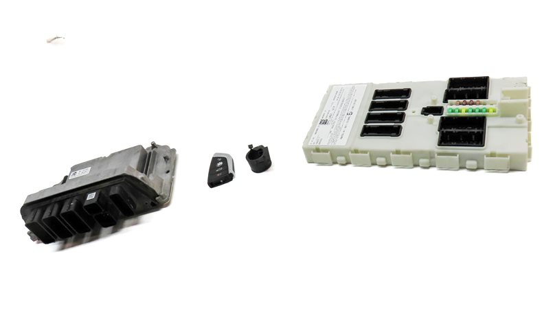 Thumbnail 2: 2016-2018 BMW X1 X2 (F39 F48) MINI COOPER CLUBMAN 2.0L DME BCM MODULE KEY SET