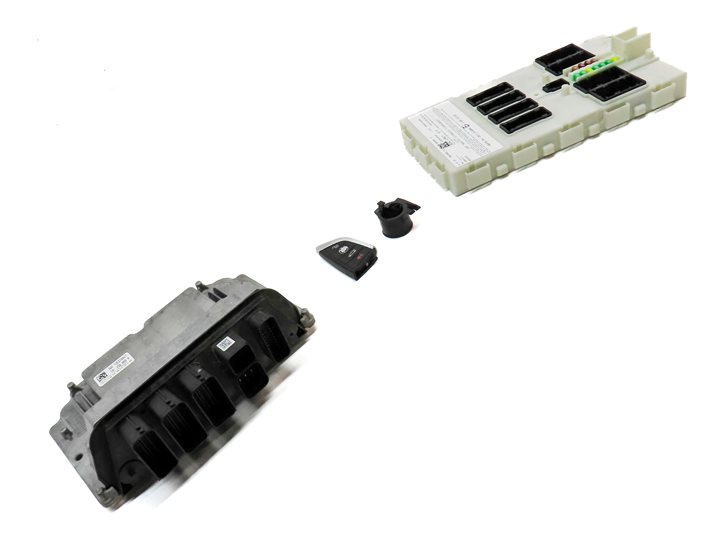 Thumbnail 3: 2016-2018 BMW X1 X2 (F39 F48) MINI COOPER CLUBMAN 2.0L DME BCM MODULE KEY SET