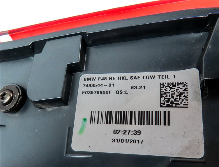 Thumbnail 6: 2016-2021 BMW X1 (F48) REAR RIGHT PASSENGER OUTER TAILLIGHT BRAKE LIGHT LAMP