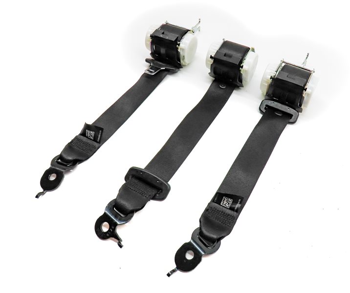 12 BMW 750XI (F02) REAR LEFT CENTER RIGHT SEAT SEATBELT RETRACTOR SET/3 (Black)