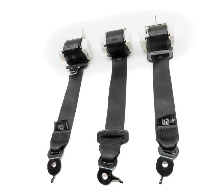 Thumbnail 2: 12 BMW 750XI (F02) REAR LEFT CENTER RIGHT SEAT SEATBELT RETRACTOR SET/3 (Black)