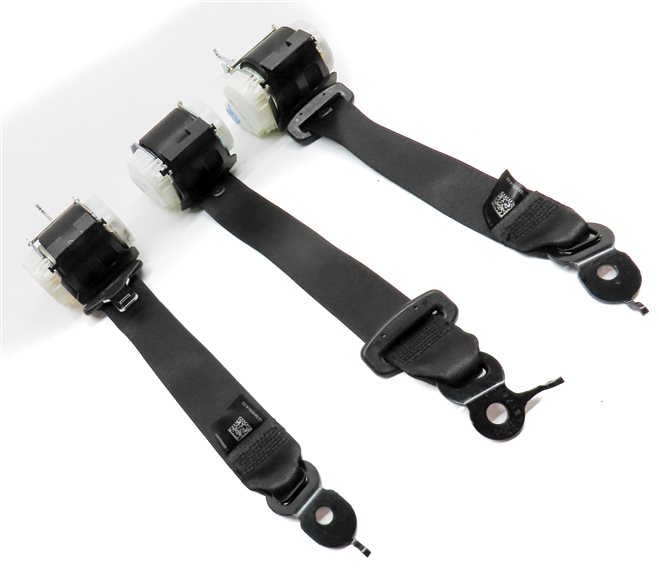 Thumbnail 3: 12 BMW 750XI (F02) REAR LEFT CENTER RIGHT SEAT SEATBELT RETRACTOR SET/3 (Black)