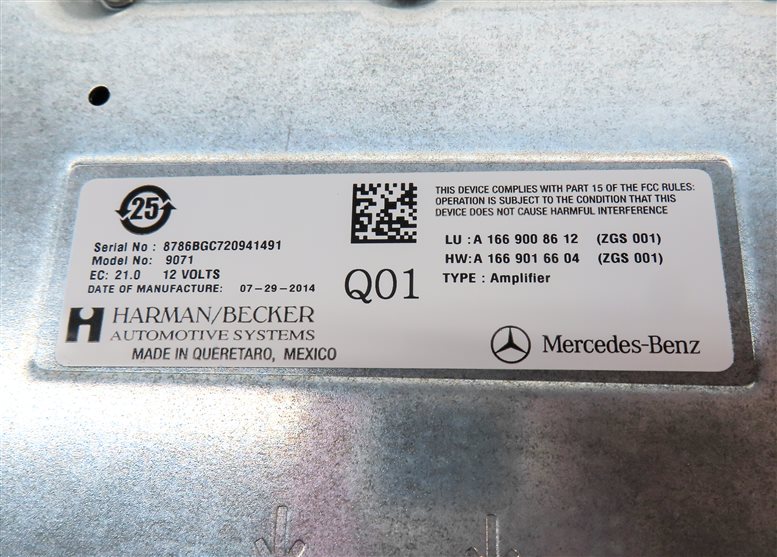 Thumbnail 5: 2015 MERCEDES GL550 (X166) RADIO STEREO AUDIO SOUND SYSTEM AMP AMPLIFIER MODULE