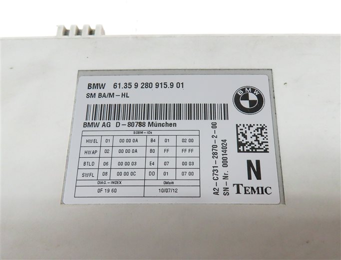 Thumbnail 5: 2013 BMW 535I (F10) FRONT LEFT or RIGHT SEAT CONTROL MODULE