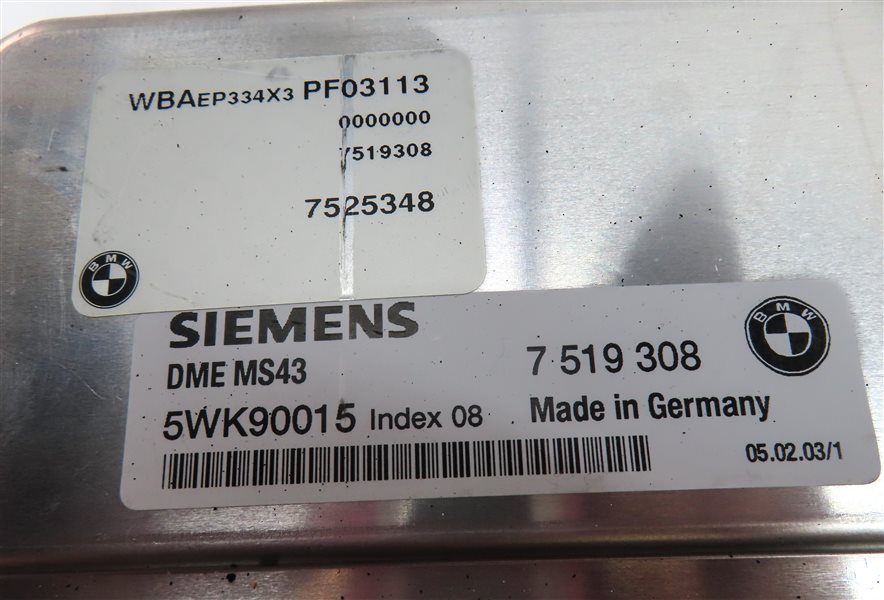Thumbnail 13: 01-05 BMW 325i AWD SEDAN WAGON ENGINE CONTROL DME MS43 IMMOBILIZER MODULE SET/4