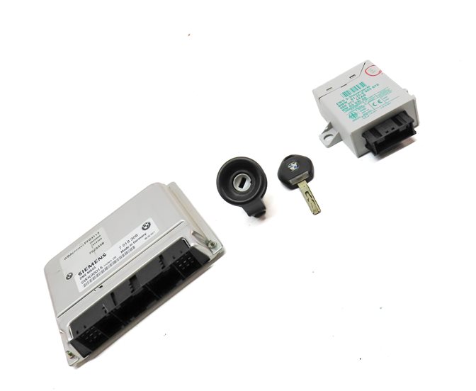 Thumbnail 3: 01-05 BMW 325i AWD SEDAN WAGON ENGINE CONTROL DME MS43 IMMOBILIZER MODULE SET/4