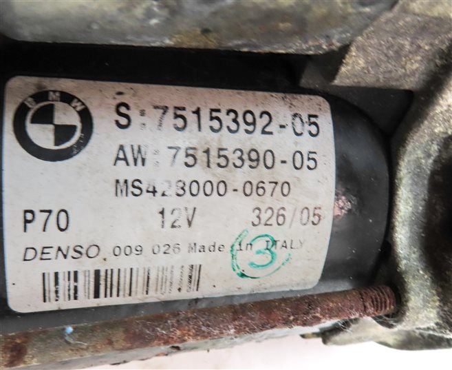 Thumbnail 7: 2002-2006 BMW 325i 330i 530i X3 Z4 (E46 E60 E83 E85) 2.5L / 3.0L STARTER MOTOR