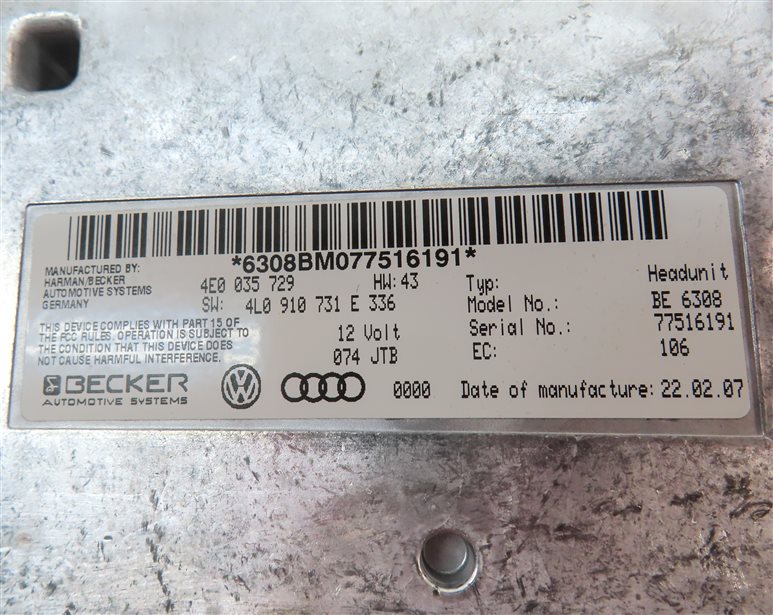 Thumbnail 5: 2007 AUDI Q7 (4HL) MMI MULTIMEDIA CONTROL MODULE