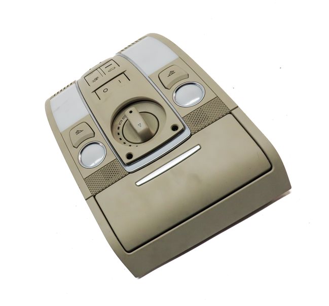 Thumbnail 3: 2007 AUDI Q7 (4HL) FRONT INTERIOR OVERHEAD DOMELIGHT LAMP w/SWITCHES (Beige)