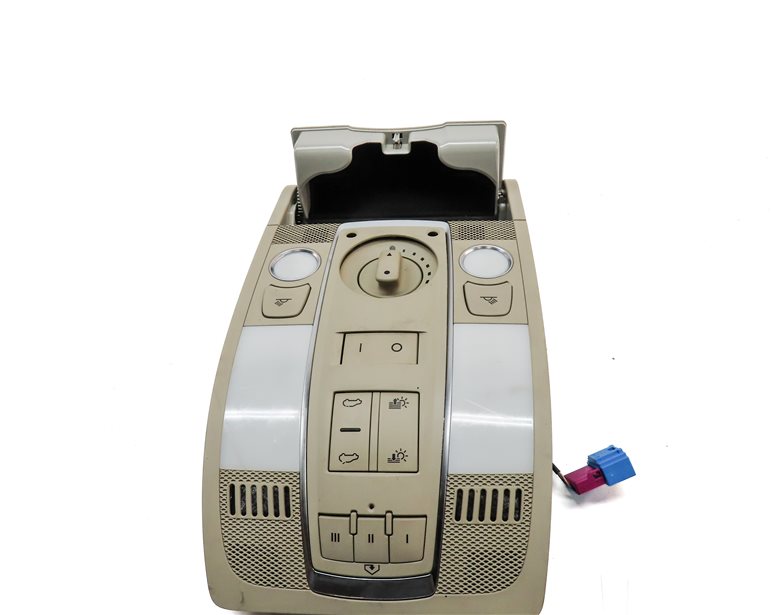Thumbnail 7: 2007 AUDI Q7 (4HL) FRONT INTERIOR OVERHEAD DOMELIGHT LAMP w/SWITCHES (Beige)