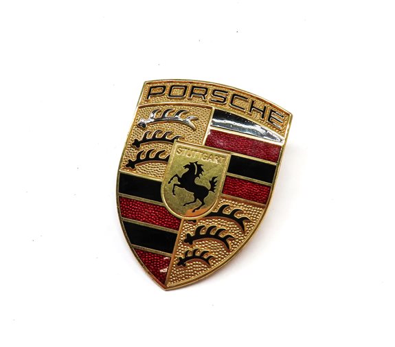 2008 PORSCHE CAYENNE (955) FRONT HOOD BONNET LID METAL LOGO EMBLEM BADGE