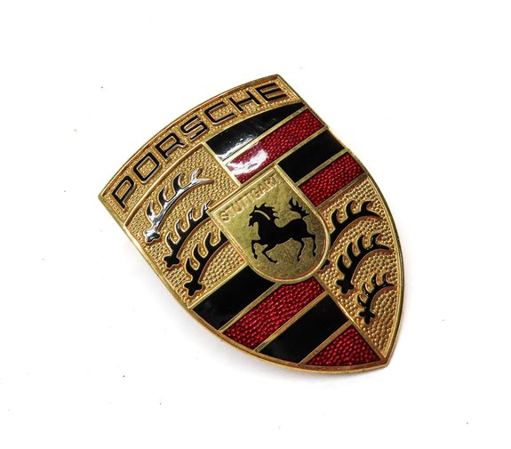 Thumbnail 3: 2008 PORSCHE CAYENNE (955) FRONT HOOD BONNET LID METAL LOGO EMBLEM BADGE