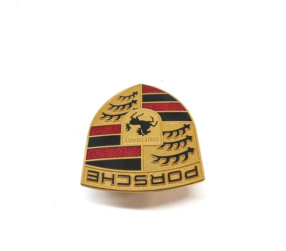 Thumbnail 4: 2008 PORSCHE CAYENNE (955) FRONT HOOD BONNET LID METAL LOGO EMBLEM BADGE