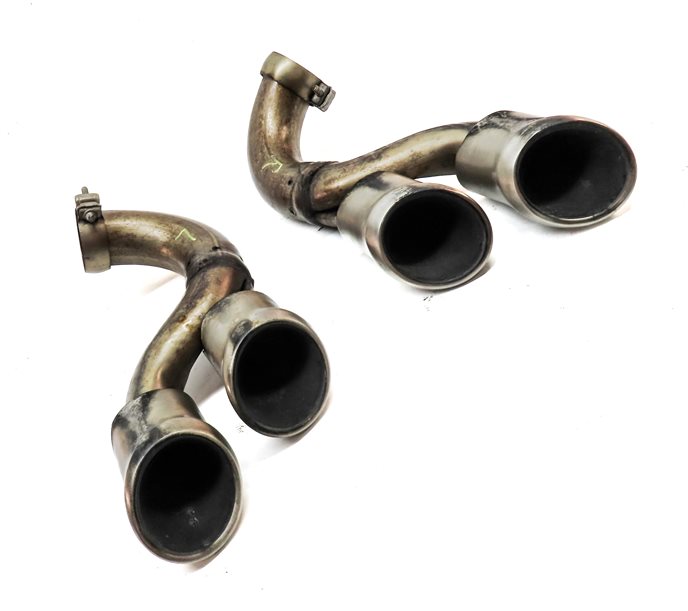 Thumbnail 3: 08-10 PORSCHE CAYENNE 957 REAR MUFFLER EXHAUST HOSE PIPE TIP SET/2