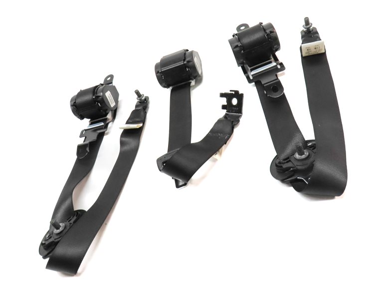 Thumbnail 2: 12 BMW X5 E70 REAR 2ND ROW LEFT CENTER RIGHT SEATBELT RETRACTOR SET/3 (Black)