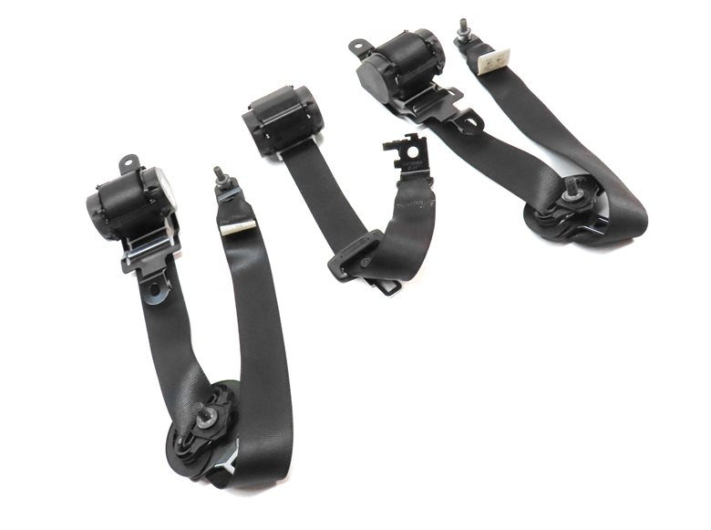 Thumbnail 3: 12 BMW X5 E70 REAR 2ND ROW LEFT CENTER RIGHT SEATBELT RETRACTOR SET/3 (Black)