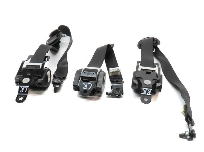 Thumbnail 4: 12 BMW X5 E70 REAR 2ND ROW LEFT CENTER RIGHT SEATBELT RETRACTOR SET/3 (Black)