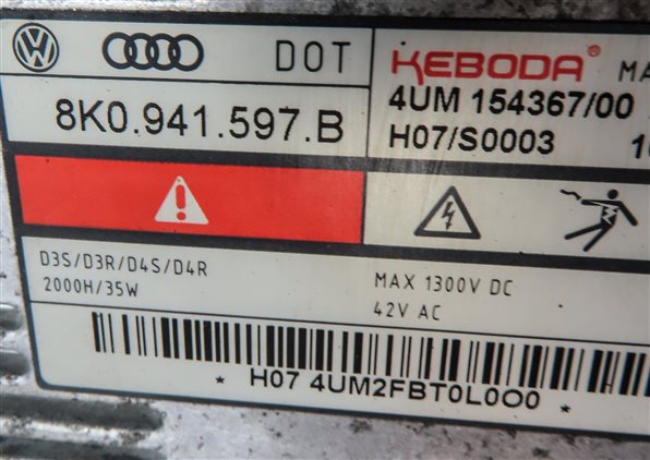 Thumbnail 7: 2013-2017 AUDI Q5 SQ5 (B8 8R) RIGHT PASSENGER XENON HID HEADLIGHT LAMP (NON AFS)