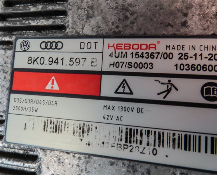 Thumbnail 8: 2013-2017 AUDI Q5 SQ5 (B8 8R) LEFT DRIVER XENON HID HEADLIGHT LAMP (NON AFS)