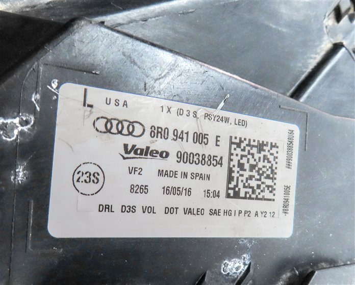 Thumbnail 9: 2013-2017 AUDI Q5 SQ5 (B8 8R) LEFT DRIVER XENON HID HEADLIGHT LAMP (NON AFS)
