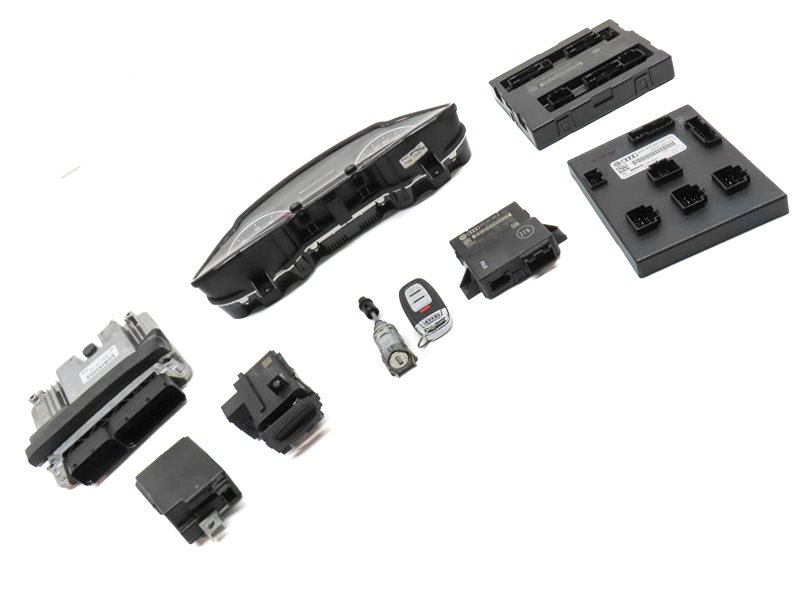 Thumbnail 4: 2013 AUDI Q5 (B8 8R) 2.0L CPMA TURBO ENGINE ECM BCM IMMOBILIZER MODULE KEY SET