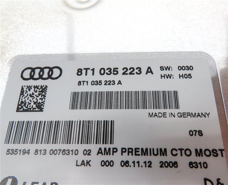 Thumbnail 5: 13-17 AUDI A4 S4 A5 S5 RS5 Q5 Q7 (B8 8K 8R 4M) BANG & OLUFSEN AUDIO AMP AMPLIFER