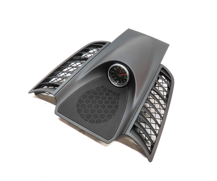 Thumbnail 1: 2016 PORSCHE CAYENNE (958) FRONT CENTER DASH SPEAKER GRILLE TRIM w/ ANALOG CLOCK