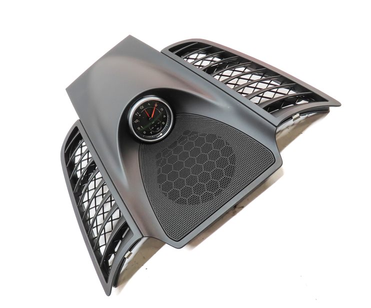Thumbnail 3: 2016 PORSCHE CAYENNE (958) FRONT CENTER DASH SPEAKER GRILLE TRIM w/ ANALOG CLOCK
