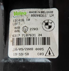Thumbnail 5: 2008-2012 BMW X6 (E71) LEFT FRONT DRIVER FOGLIGHT FOG LIGHT LAMP