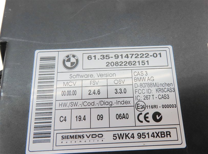 Thumbnail 10: 08-13 BMW X5 X6 (E70 E71) 4.4L N63 ENGINE DME CAS 3 IMMOBILIZER MODULE KEY SET